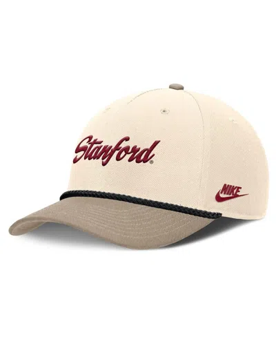 Nike Men's Natural Stanford Cardinal Rise Legacy Throwback Logo Adjustable Hat In Brown