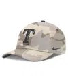 Nike Natural Texas Rangers Camo Pack Rise Adjustable Hat In Brown