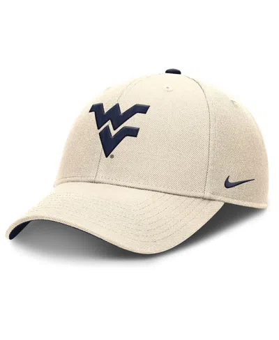 NIKE MEN'S NATURAL WEST VIRGINIA MOUNTAINEERS RISE PRIMETIME PERFORMANCE TRUCKER ADJUSTABLE HAT