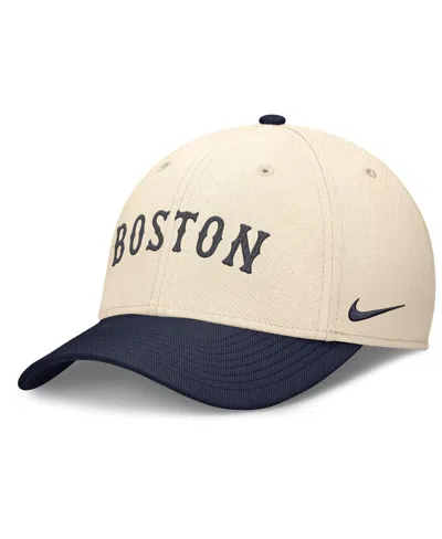 Nike Men's Natural/navy Boston Red Sox Statement Rise Performance Flex Hat