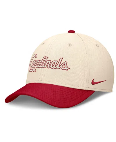 Nike Men's Natural/red St. Louis Cardinals Statement Rise Performance Flex Hat