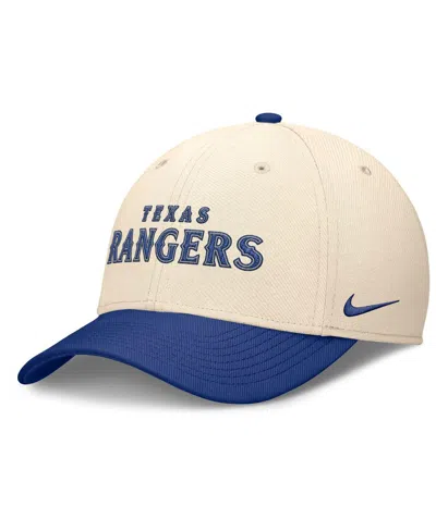 Nike Men's Natural/royal Texas Rangers Statement Rise Performance Flex Hat In Multi