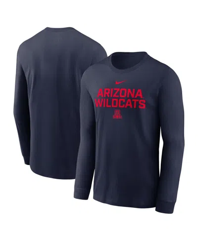 Nike Kids' Men's Navy Arizona Wildcats 2025 Sideline Performance Long Sleeve T-shirt In Blue