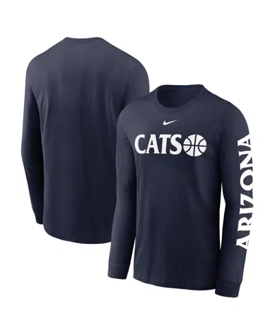 Nike Men's Navy Arizona Wildcats Basketball Icon Two-hit Long Sleeve T-shirt