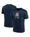 Nike Men's Navy Arizona Wildcats Campus Center Block Velocity Performance T-shirt In Blue