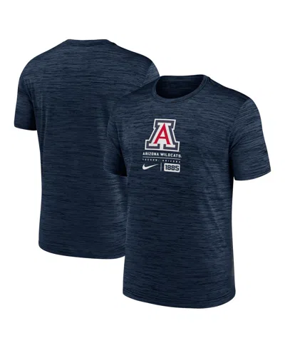 Nike Men's Navy Arizona Wildcats Campus Center Block Velocity Performance T-shirt In Blue
