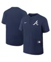 Nike Men's Navy Atlanta Braves Authentic Collection Raglan Short Sleeve Windshirt In Navy