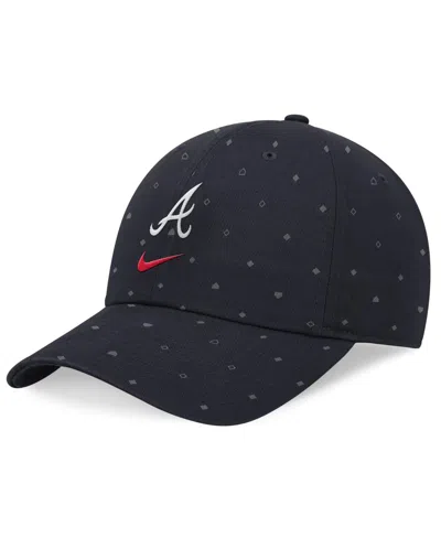 Nike Men's Navy Atlanta Braves Primetime Print Club Adjustable Hat In Blue