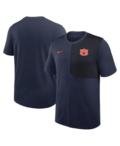NIKE MEN'S NAVY AUBURN TIGERS 2025 SIDELINE UV DRI-FIT COACH T-SHIRT