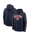 Nike Navy Auburn Tigers Club Fleece Arch Pullover Hoodie In Blue