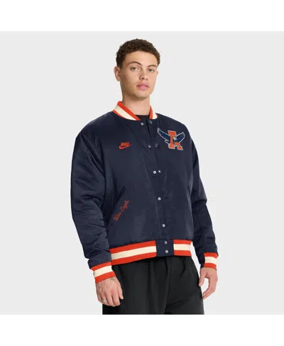NIKE MEN'S NAVY AUBURN TIGERS LEGACY FULL-SNAP BOMBER JACKET