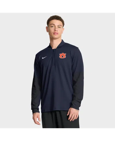 Nike Men's Navy Auburn Tigers One Goal Dri-fit Half-zip Pullover Sweatshirt In Blue