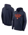 Nike Men's Navy Auburn Tigers Team Stacked Dri-fit Pullover Hoodie In Blue