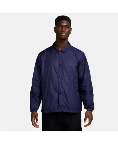 Nike Men's Navy Barcelona Club Coaches Full-snap Jacket In Blue