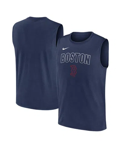 Nike Men's Navy Boston Red Sox Knockout Performance Muscle Tank Top