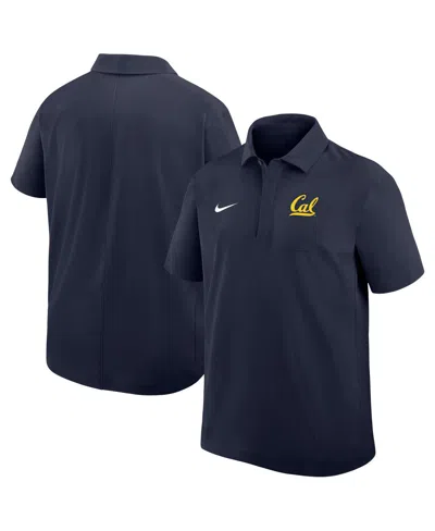 Nike Men's Navy Cal Bears Woven Polo Shirt In Blue