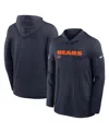 Nike Navy Chicago Bears Sideline Pure Fury Performance Long Sleeve Hoodie T-shirt In Blue