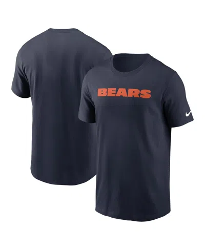 NIKE MEN'S NAVY CHICAGO BEARS PRIMETIME WORDMARK ESSENTIAL T-SHIRT