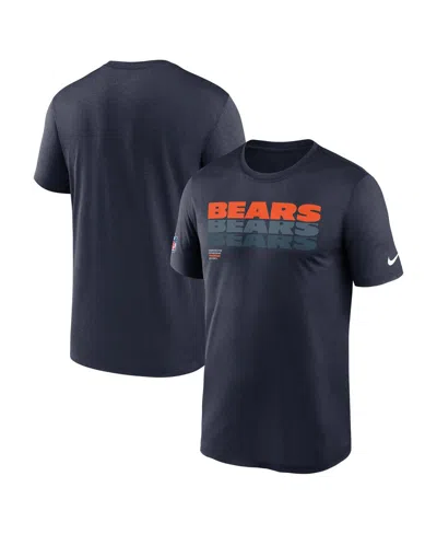Nike Men's Navy Chicago Bears Sideline Legend Performance T-shirt In Blue