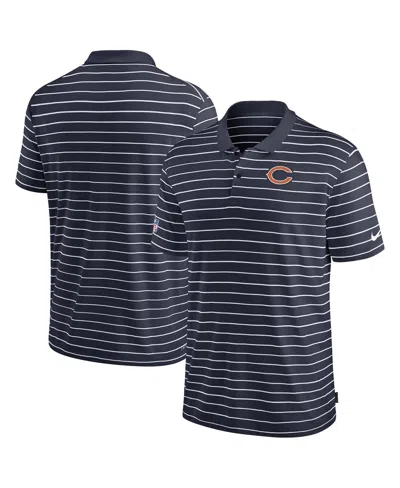 Nike Men's Navy Chicago Bears Sideline Lock Up Victory Performance Polo In Navy,white