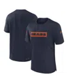Nike Men's Navy Chicago Bears Sideline Player Performance T-shirt In Navy