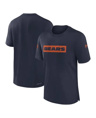 Nike Men's Navy Chicago Bears Sideline Player Performance T-shirt