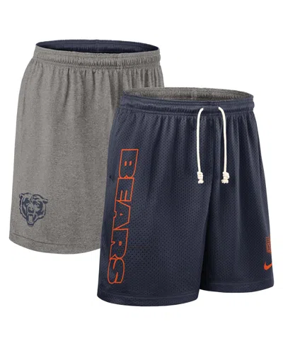 Nike Men's Navy Chicago Bears Sideline Reversible Performance Shorts In Blue