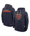 Nike Navy Chicago Bears Sideline Standard Issue Initial Home Dri-fit Hoodie In Blue