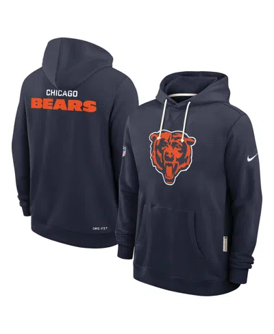 NIKE MEN'S NAVY CHICAGO BEARS SIDELINE STANDARD ISSUE INITIAL HOME DRI-FIT HOODIE