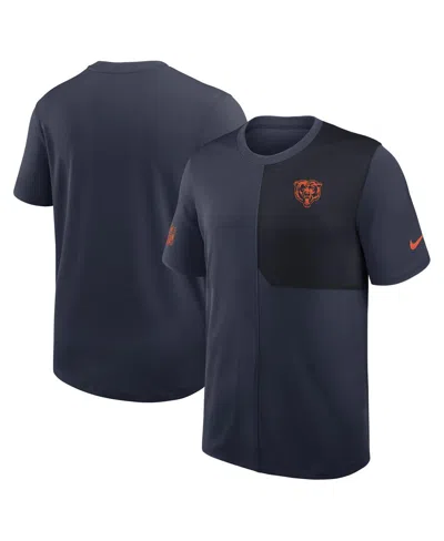 NIKE MEN'S NAVY CHICAGO BEARS SIDELINE UV PERFORMANCE COACH T-SHIRT