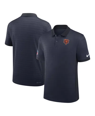Nike Men's Navy Chicago Bears Sideline Victory Stripe Performance Polo Shirt In Blue