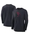 NIKE MEN'S NAVY CLEVELAND GUARDIANS AUTHENTIC COLLECTION PLAYER PERFORMANCE PULLOVER SWEATSHIRT
