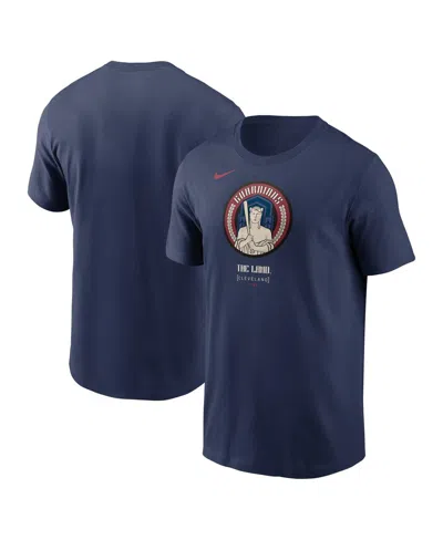 Nike Kids' Men's Navy Cleveland Guardians City Connect Large Logo T-shirt In Blue