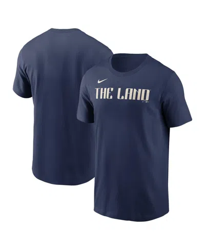 Nike Kids' Men's Navy Cleveland Guardians City Connect Wordmark T-shirt In Blue