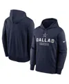 Nike Men's Navy Dallas Cowboys Toss Sweep Performance Pullover Hoodie In Blue