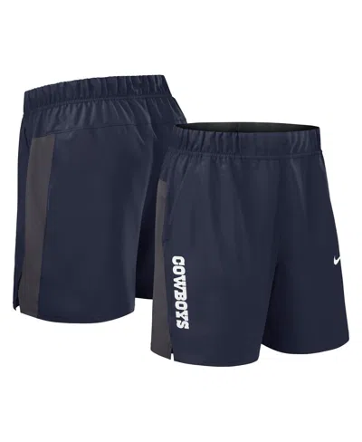 Nike Men's Navy Dallas Cowboys Woven Victory Performance Shorts In Blue