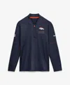 Nike Men's Navy Denver Broncos Sideline Dri-fit Half-zip Pullover Sweatshirt In Blue