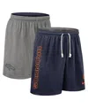 Nike Men's Navy Denver Broncos Sideline Reversible Performance Shorts In Blue
