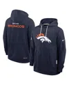 Nike Navy Denver Broncos Sideline Standard Issue Initial Home Dri-fit Hoodie In Blue