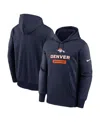 Nike Navy Denver Broncos Toss Sweep Performance Pullover Hoodie In Blue