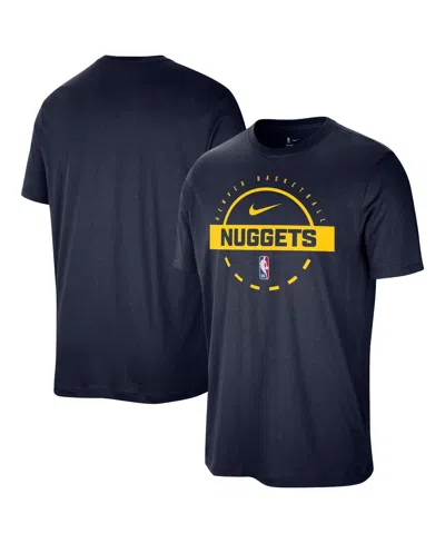 NIKE MEN'S NAVY DENVER NUGGETS AUTHENTIC PRACTICE T-SHIRT