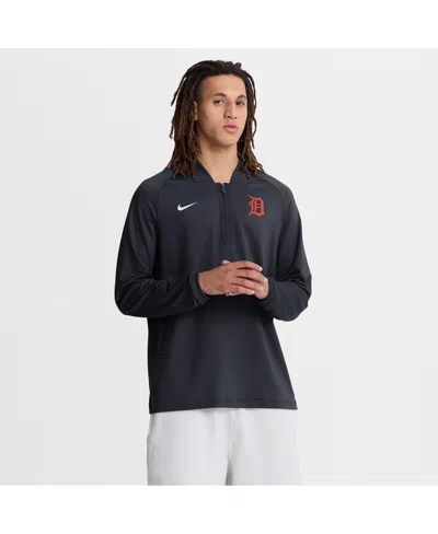 Nike Men's Navy Detroit Tigers Authentic Collection Dri-fit Raglan Half-zip Pullover Sweatshirt In Blue