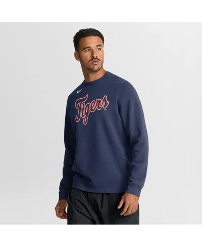 Nike Men's Navy Detroit Tigers Primetime Wordmark Sweatshirt In Blue