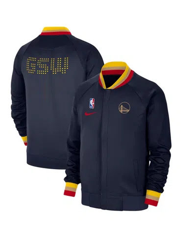 Nike Men's Navy Golden State Warriors 2024/25 City Edition Authentic Showtime Performance Full-zip Jacket