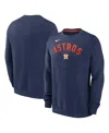 Nike Men's Navy Houston Astros Classic Fleece Performance Pullover Sweatshirt In Navy,orange