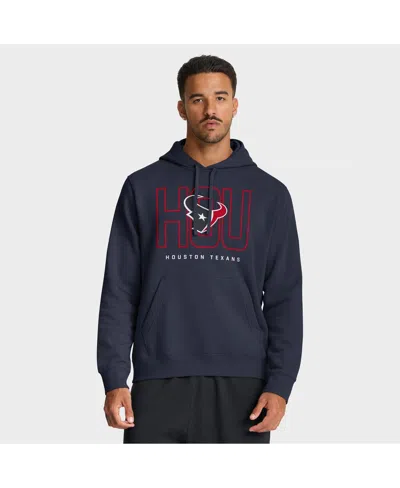 Nike Men's Navy Houston Texans Busted Play Club Fleece Pullover Hoodie In Blue