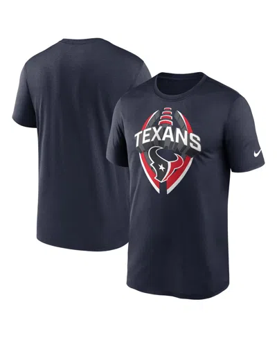 Nike Men's Navy Houston Texans Legend Icon Performance T-shirt In Black