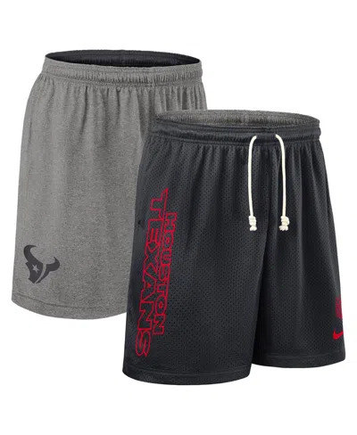 Nike Men's Navy Houston Texans Sideline Reversible Performance Shorts In Blue