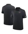 Nike Men's Navy Houston Texans Sideline Victory Stripe Performance Polo Shirt In Black