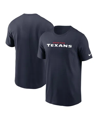 Nike Men's Navy Houston Texans Wordmark Essential T-shirt
